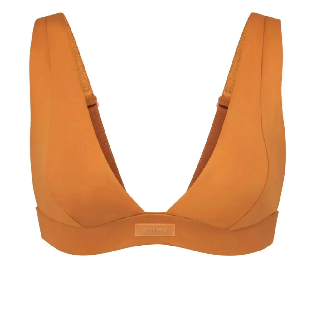 NWT SKIMS Recycled Swim Plunge Bra Bikini Top ALMOND 2X
